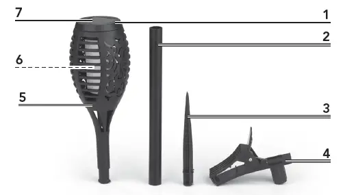 MAXXMEE 1137610 LED Solar Torch 1