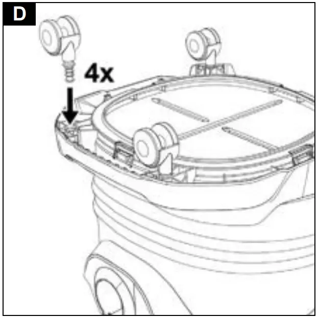 Installing the steering rollers Illustration