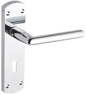 SMITH AND LOCKE 5768R Lever on Backplate Door Handles Pair Polished Chrome