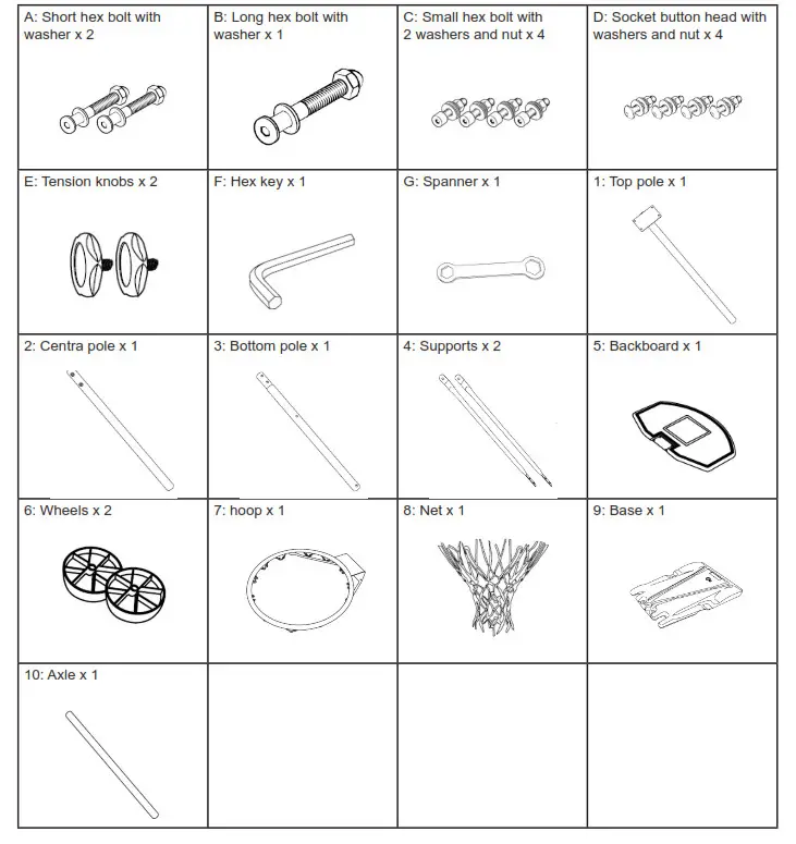 NORDIC Games 7402157A Basketball Basic Stand - FIG 1