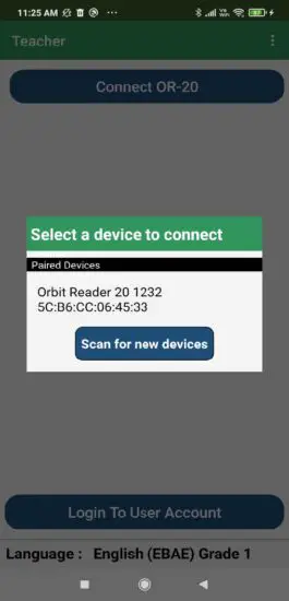 FIG 2 Connect with the Orbit Reader 20