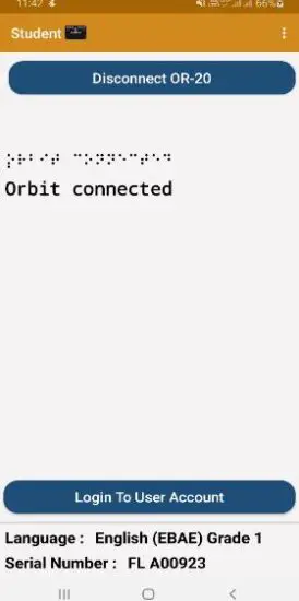 FIG 4 Home Screen showing the mirrored text of OR-20 display