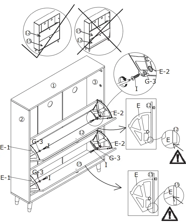 FUFU GAGA LNN-KF210118-01 Multi-colors Wood Shoe Cabinet-FIG20