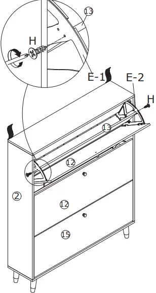 FUFU GAGA LNN-KF210118-01 Multi-colors Wood Shoe Cabinet-FIG30