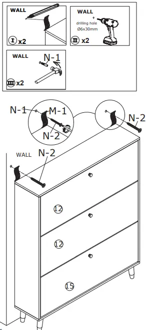 FUFU GAGA LNN-KF210118-01 Multi-colors Wood Shoe Cabinet-FIG32