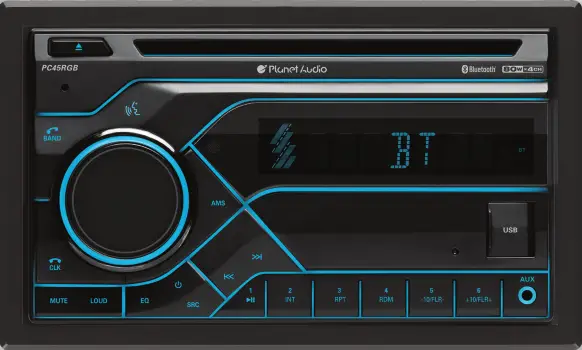 Planet Audio PC45RGB MP3-CD Compatible Digital Media AM-FM Receiver