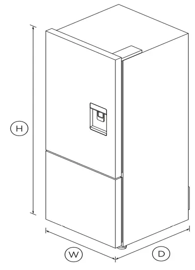 FISHER PAYKEL RF402BRPUX6 Freestanding Refrigerator Freezer - DIMENSIONS