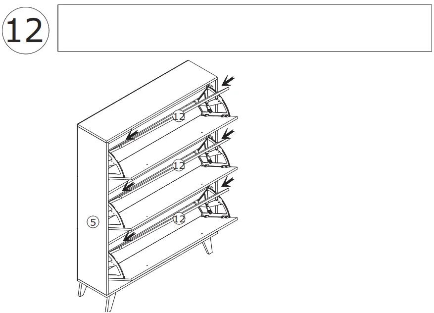 FUFU GAGA LJY-KF210120-01 18 Pair Multi-Colors Composite Shoe Cabinet - 13