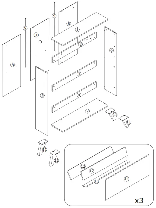 FUFU GAGA LJY-KF210120-01 18 Pair Multi-Colors Composite Shoe Cabinet - 2