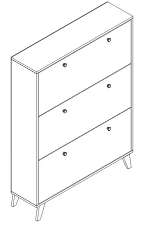 FUFU GAGA LJY-KF210120-01 18 Pair Multi-Colors Composite Shoe Cabinet