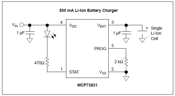 MICROCHIP-MCP73831-Evaluation-Board-FIG-1