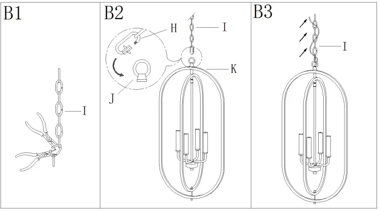 ZEVNI A04824 4-Light Black-Gold Modern-Contemporary Chandelier-fig5
