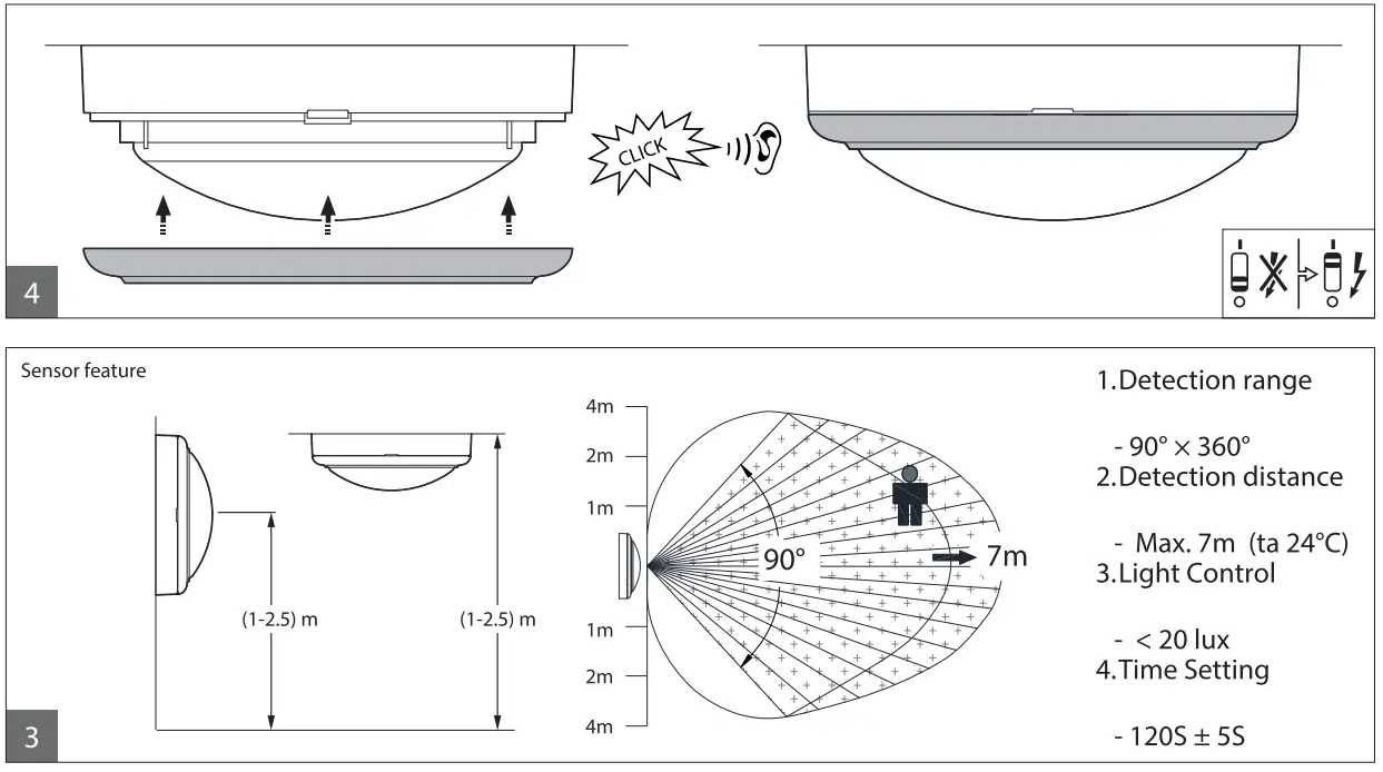 mazDa WL007C Wall Mounted Round Sensor - fig 4