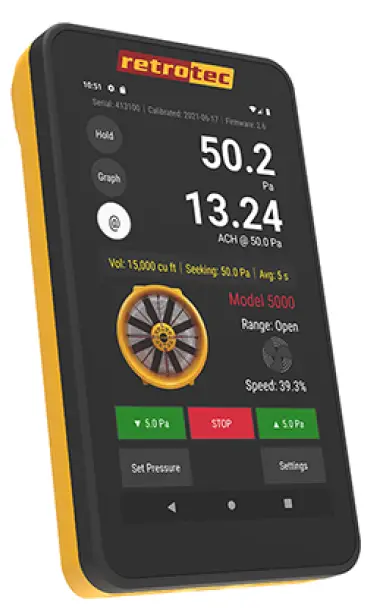 retrotec DM32X Digital Gauge for Blower Doors and Duct Testers