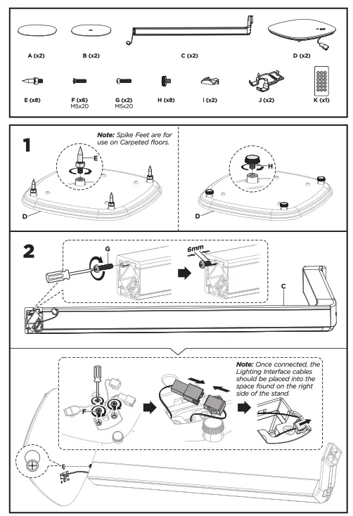 PBTECH BS-62L-04 Speaker Floor Stand - 1