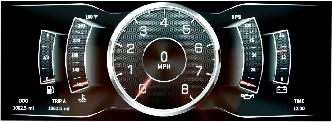 JEGS InVision Ford Mustang 1967 and 1968 Direct Fit Digital Dash Speed Meter - Display 1