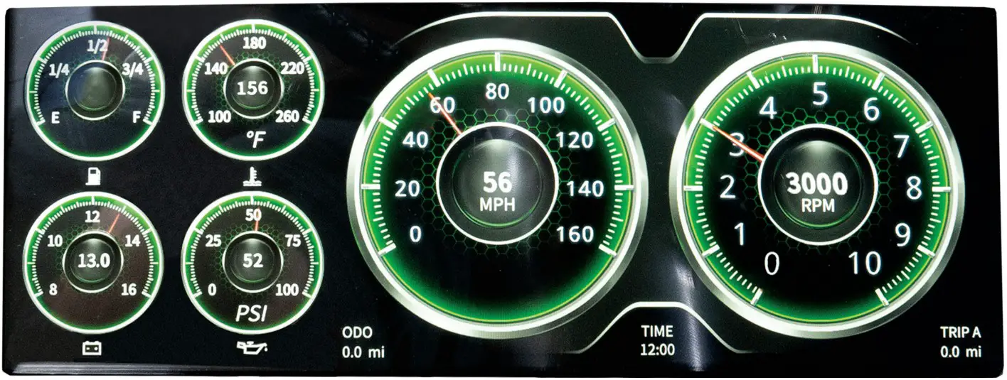 JEGS InVision Ford Mustang 1967 and 1968 Direct Fit Digital Dash Speed Meter - Display 3