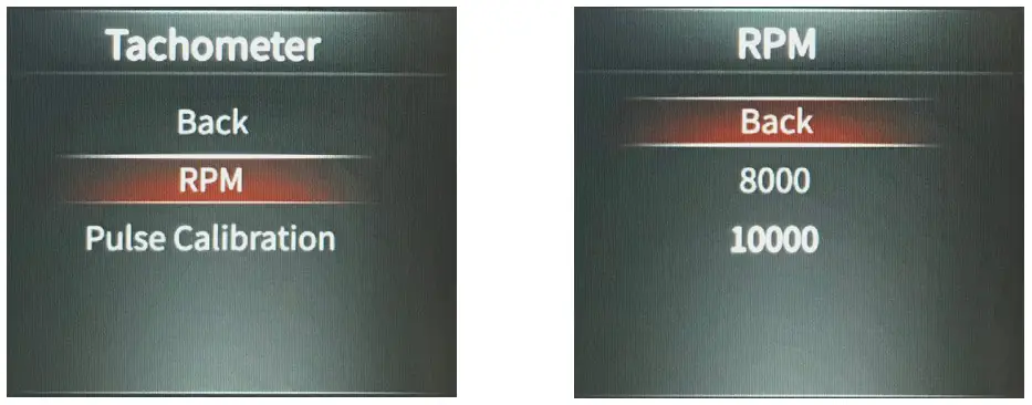 JEGS InVision Ford Mustang 1967 and 1968 Direct Fit Digital Dash Speed Meter - Menu shown 4