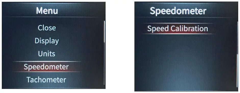 JEGS InVision Ford Mustang 1967 and 1968 Direct Fit Digital Dash Speed Meter - Menu shown 5