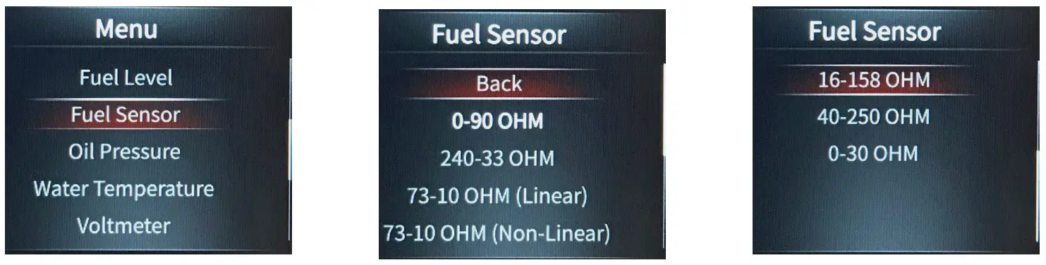 JEGS InVision Ford Mustang 1967 and 1968 Direct Fit Digital Dash Speed Meter - Menu shown 8