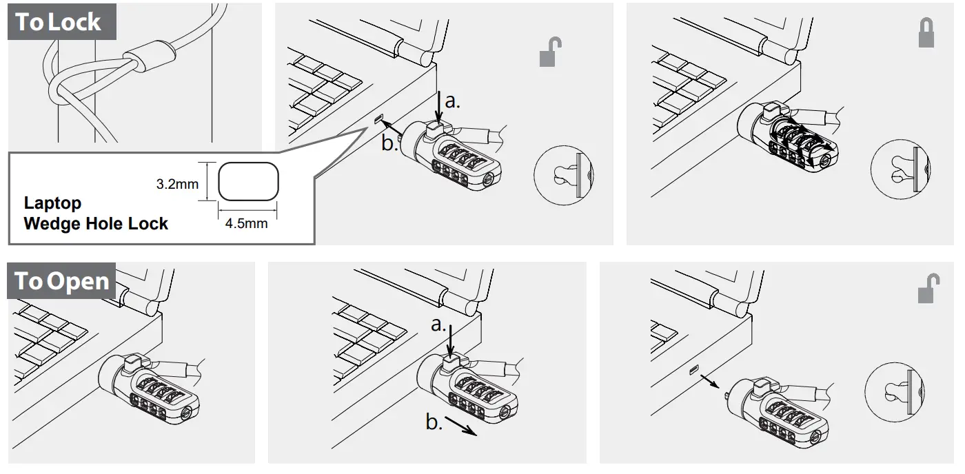 ACT AC9035 Wedge Laptop Lock with Combination Lock - future