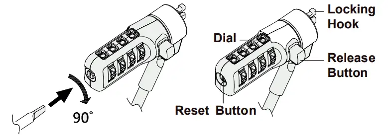 ACT AC9035 Wedge Laptop Lock with Combination Lock