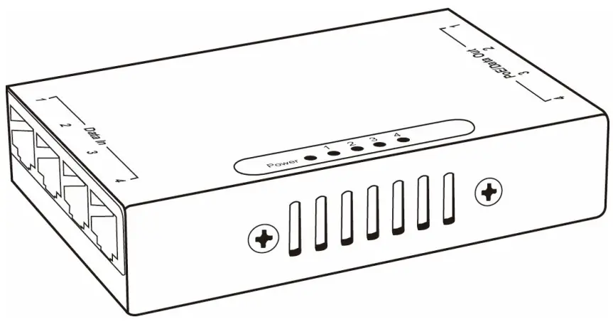 SECOMP 21131198 Mini 4 Pair-Ports PoE Injector