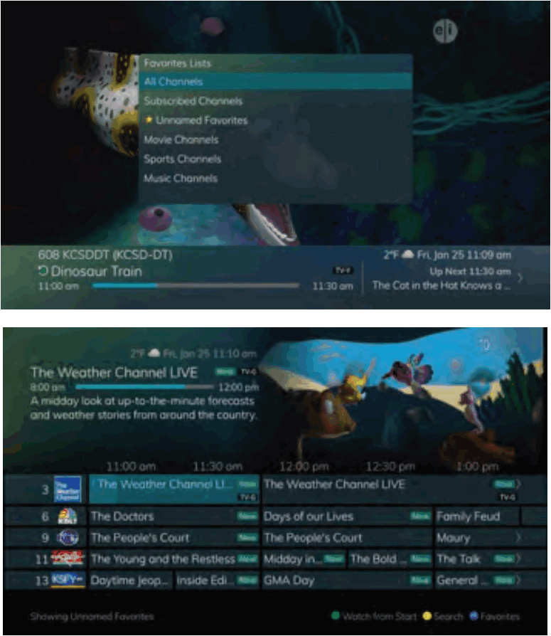 Swiftel IPTV Middleware Remote Control and DVR - Access a Favorites