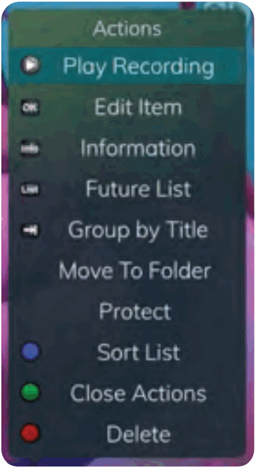 Swiftel IPTV Middleware Remote Control and DVR - Current Recording