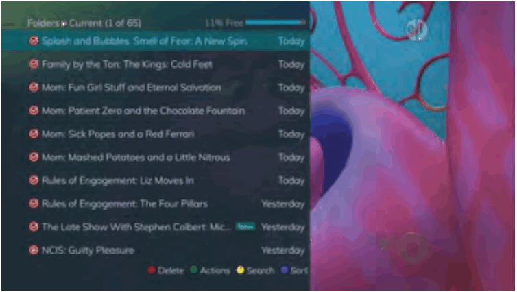 Swiftel IPTV Middleware Remote Control and DVR - Current Recordings