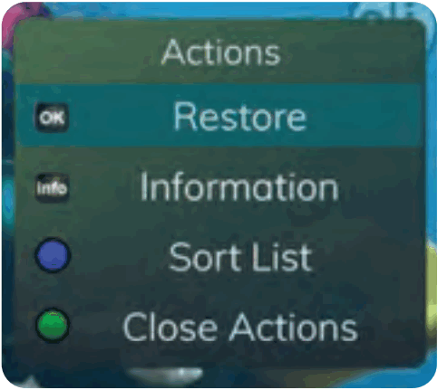 Swiftel IPTV Middleware Remote Control and DVR - Deleted Actions