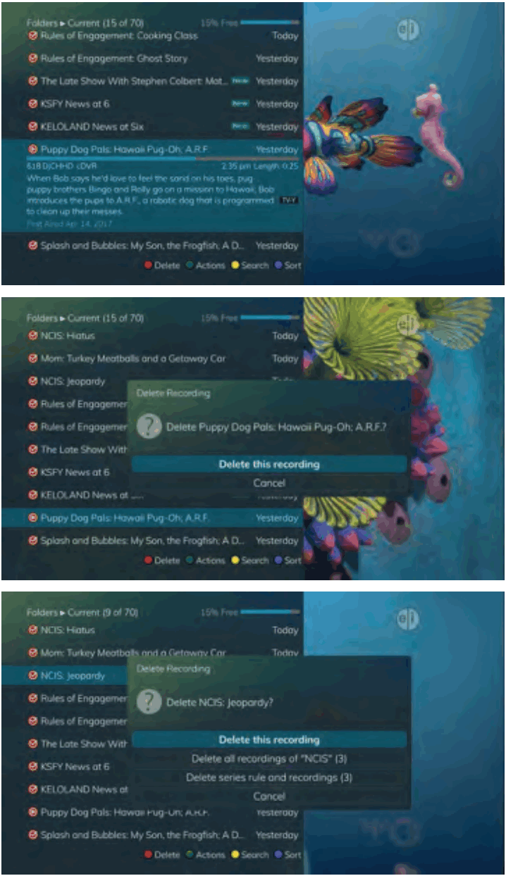 Swiftel IPTV Middleware Remote Control and DVR - How to Delete