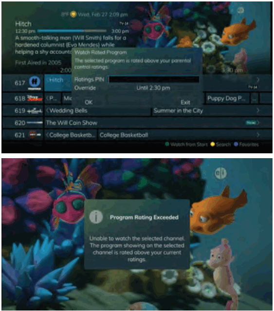 Swiftel IPTV Middleware Remote Control and DVR - Rating Settings
