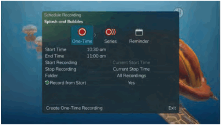 Swiftel IPTV Middleware Remote Control and DVR - Record menu