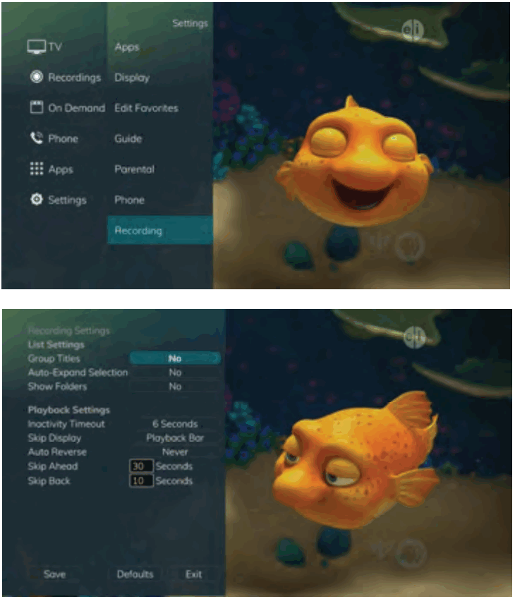 Swiftel IPTV Middleware Remote Control and DVR - Recording Settings
