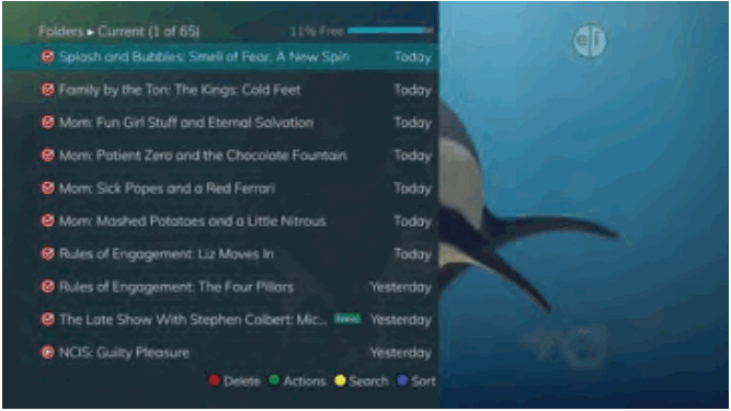 Swiftel IPTV Middleware Remote Control and DVR - Recordings Menu 2
