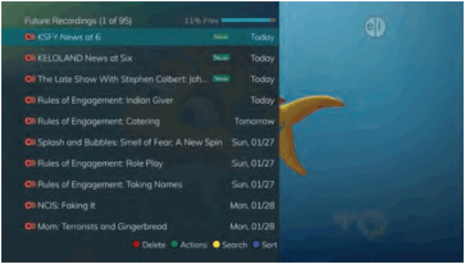 Swiftel IPTV Middleware Remote Control and DVR - Recordings Menu 3