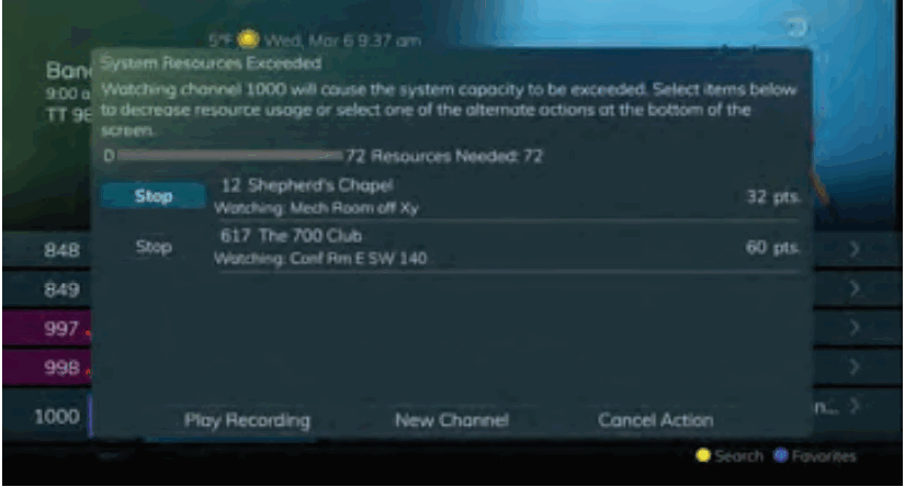 Swiftel IPTV Middleware Remote Control and DVR - Resource Exceeded