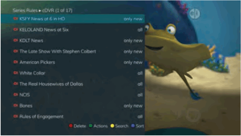 Swiftel IPTV Middleware Remote Control and DVR - Series Recording Rules