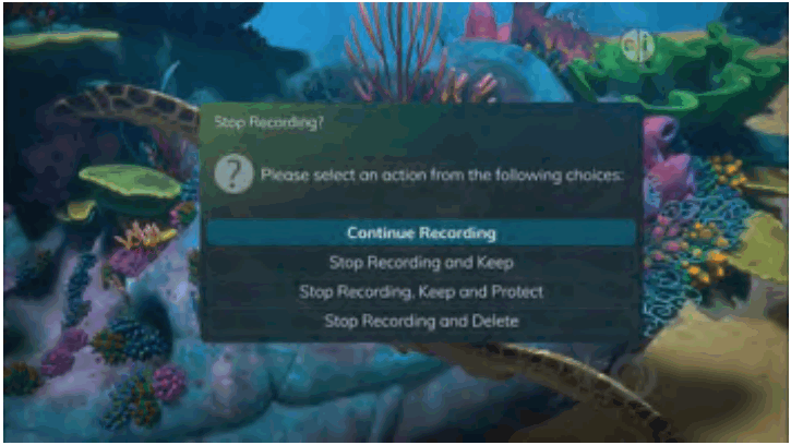 Swiftel IPTV Middleware Remote Control and DVR - Stop recording menu