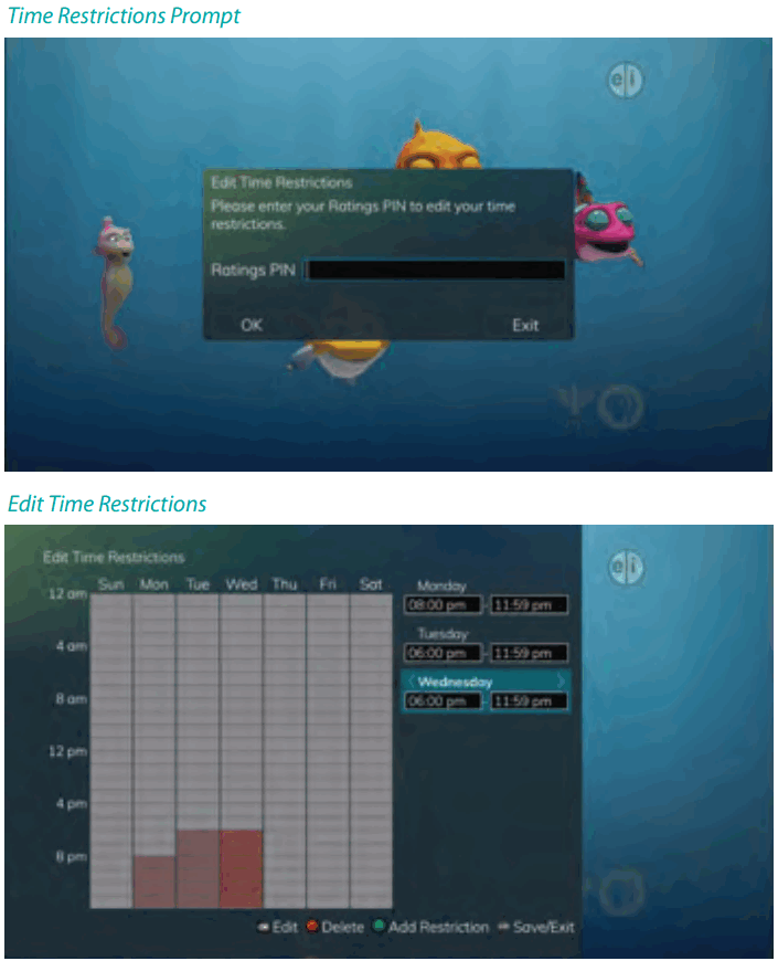 Swiftel IPTV Middleware Remote Control and DVR - Time Restrictions