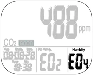 EXTECH CO200 - Error - Humidity Display Code