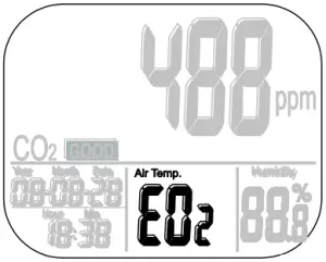 EXTECH CO200 - Error - Temperature Display Code