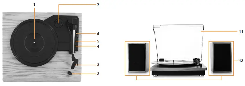 BAHUN ARTTS-0321 Turntable With Speakers - Product Overview