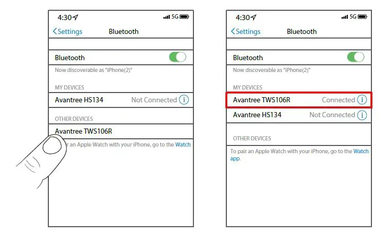 Avantree True Wireless Earbuds BTHS-TWS106 fig8