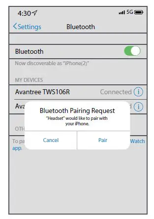 Avantree True Wireless Earbuds BTHS-TWS106 fig9