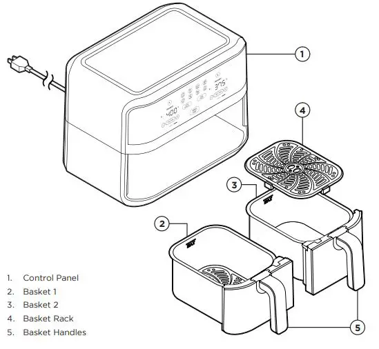 CHEFMAN RJ38-SQPF-45TDB TurboFry Touch Dual Fryer fig1