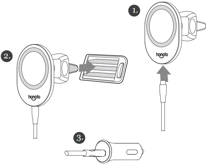honoto CHACA0109 Car Vent Mount - cable2