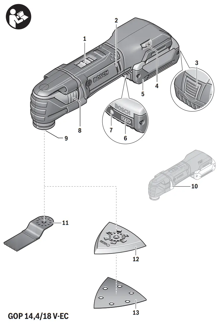 BOCH GOP 14 4 18 V EC Professional Cordless Multi Cutter - fig 1