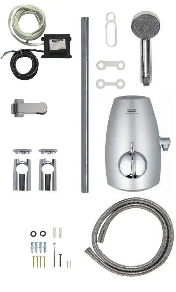 AQUALISA Aquastream Power Shower with Adjustable Shower Head- COMPONENTS